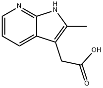 2-メチル-7-アザ-3-インドリル酢酸 化学構造式