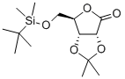 5-O-叔丁基二甲基硅基-2,3-O-异亚丙基-D-来苏糖酸-1,4-内酯, 75467-36-6, 结构式