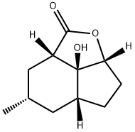 Indeno[1,7-bc]furan-2(3H)-one, octahydro-7b-hydroxy-4-methyl-, (2aS,4S,5aR,7aR,7bS)- (9CI) Struktur