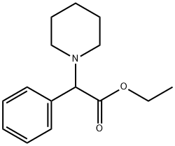 2-フェニル-2-ピペリジノ酢酸エチル 化学構造式