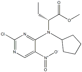 (2R)-2-[(2-氯-5-硝基-4-嘧啶基)环戊胺基]-丁酸甲酯, 755039-53-3, 结构式