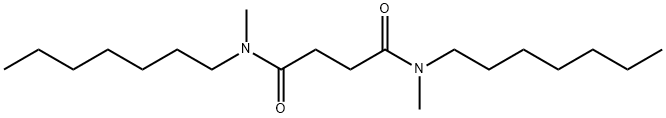 N,N'-ジメチル-N,N'-ジヘプチルスクシンアミド 化学構造式