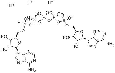 P1,P5-ジ(アデノシン-5')五リン酸 三リチウム塩 化学構造式