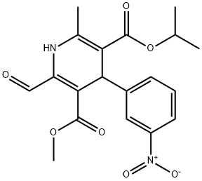 5-Isopropyl-3-methyl 2-formyl-1,4-dihydro-6-methyl-4-(3-nitrophenyl)-3,5-pyridinedicarboxylate Struktur