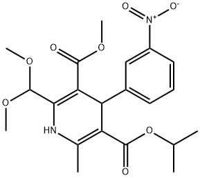 4-(3-Nitrophenyl)-2-dimethoxymethyl-1,4-dihydropyridine-3,5-dicarboxylic Acid 5-Isopropyl Ester 3-Methyl Ester Structure