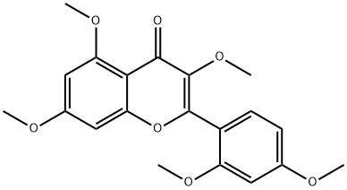 2',3,4',5,7-ペンタメトキシフラボン 化学構造式