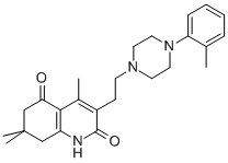 2,5(1H,6H)-Quinolinedione, 7,8-dihydro-3-(2-(4-(2-methylphenyl)-1-pipe razinyl)ethyl)-4,7,7-trimethyl-|