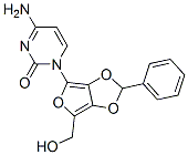 2(1H)-Pyrimidinone, 4-amino-1-tetrahydro-6-(hydroxymethyl)-2-phenylfuro3,4-d-1,3-dioxol-4-yl- Struktur