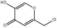 2-(クロロメチル)-5-ヒドロキシ-4H-ピラン-4-オン 化学構造式