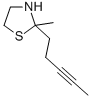 Thiazolidine, 2-methyl-2-(3-pentynyl)- Structure