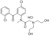 75615-92-8 Acetamide, 2-(bis(2-hydroxyethyl)amino)-N-(4-chloro-2-(2-chlorobenzoyl )phenyl)-N-methyl-, monohydrochloride
