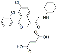 but-2-enedioic acid, N-[4-chloro-2-(2-chlorobenzoyl)phenyl]-2-(cyclohe xylamino)-N-methyl-acetamide Structure