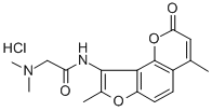 Acetamide, 2-dimethylamino-N-(4,8-dimethyl-2-oxo-2H-furo(2,3-h)-1-benz opyran-9-yl)-, hydrochloride 结构式
