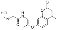 Acetamide, 2-dimethylamino-N-(4,8-dimethyl-2-oxo-2H-furo(2,3-h)-1-benz opyran-9-yl)-, hydrochloride Structure