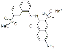 7-amino-4-hydroxy-3-[(7-sulpho-1-naphthyl)azo]naphthalene-2-sulphonic acid, sodium salt Structure