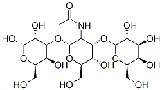 N-[(2S,3R,4R,5S,6R)-5-hydroxy-6-(hydroxymethyl)-2-[(2S,3R,4S,5S,6R)-2,3,5-trihydroxy-6-(hydroxymethyl)oxan-4-yl]oxy-4-[(2R,3R,4S,5R,6R)-3,4,5-trihydroxy-6-(hydroxymethyl)oxan-2-yl]oxyoxan-3-yl]acetamide Struktur