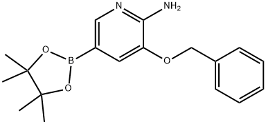 2-アミノ-3-ベンジルオキシピリジン-5-ボロン酸ピナコールエステル 化学構造式