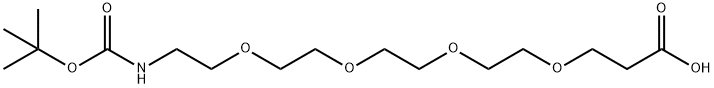5,8,11,14-四氧杂-2-氮杂十七碳二酸 1-叔丁酯 结构式