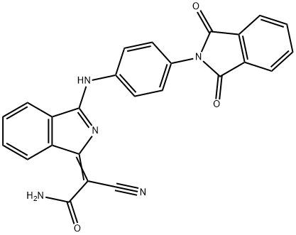 2-cyano-2-[3-[[4-(1,3-dihydro-1,3-dioxo-2H-isoindol-2-yl)phenyl]amino]-1H-isoindol-1-ylidene]acetamide Struktur