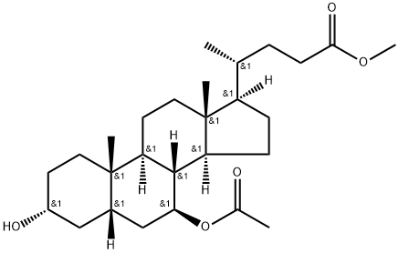 7-O-Acetyl Ursodeoxycholic Acid Methyl Ester, 75672-24-1, 结构式