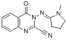 2-Quinazolinecarbonitrile, 3,4-dihydro-3-((1-methyl-2-pyrrolidinyliden e)amino)-4-oxo- 化学構造式