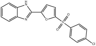 1H-Benzimidazole, 2-(5-((4-chlorophenyl)sulfonyl)-2-furanyl)- Struktur