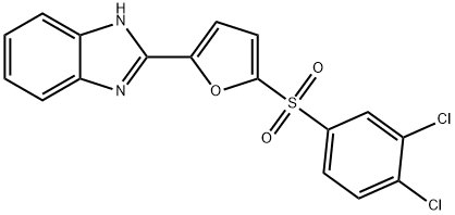 1H-Benzimidazole, 2-(5-((3,4-dichlorophenyl)sulfonyl)-2-furanyl)- Struktur
