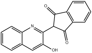 2-(3-ヒドロキシ-2-キノリニル)-1,3-インダンジオン 化学構造式