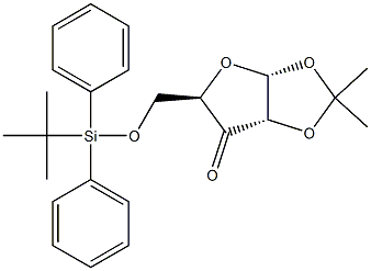 5-O-(TERT-ブチルジフェニルシリル)-1,2-O-イソプロピリデン-Α-D-ERYTHRO-ペントフラノス-3-ウロース 化学構造式