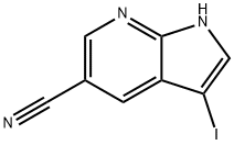 3-ヨード-1H-ピロロ[2,3-B]ピリジン-5-カルボニトリル 化学構造式