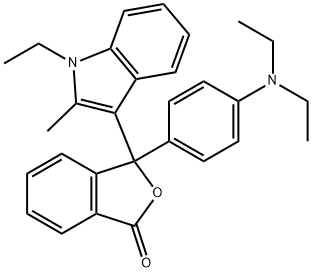 3-[4-(二乙基氨基)苯基]-3-(1-乙基-2-甲基-1H-吲哚-3-基)-1(3H)-异苯并呋喃酮, 75805-17-3, 结构式