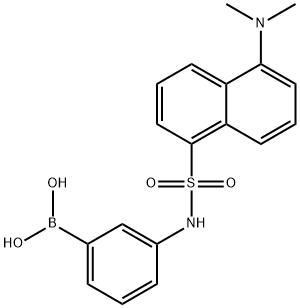 [3-[[[5-(ジメチルアミノ)ナフタレン-1-イル]スルホニル]アミノ]フェニル]ボロン酸 化学構造式