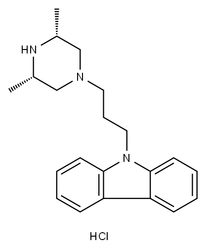 9-[3-(顺-3,5-二甲基-1-哌嗪基)丙基]咔唑盐酸盐, 75859-05-1, 结构式