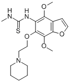 Urea, 1-(4,7-dimethoxy-6-(2-piperidinoethoxy)-5-benzofuranyl)-3-methyl -2-thio- Struktur