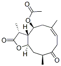 (3R,3aS,4S,6E,10S,11aR)-4-アセトキシ-3a,5,8,10,11,11a-ヘキサヒドロ-3,6,10-トリメチルシクロデカ[b]フラン-2,9(3H,4H)-ジオン 化学構造式