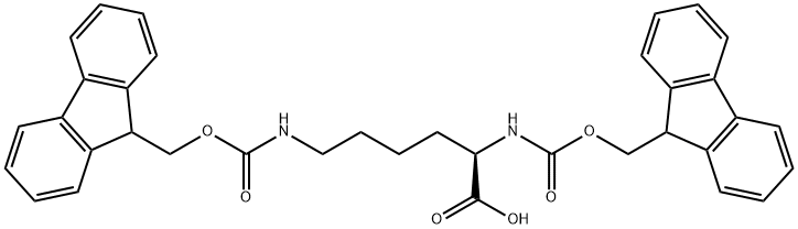 N-α,N-ε-di-Fmoc-D-lysine 化学構造式