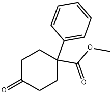 4-オキソ-1-フェニルシクロヘキサンカルボン酸メチル 化学構造式