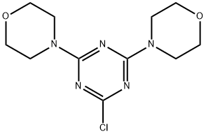 2-クロロ-4,6-ジモルホリノ-1,3,5-トリアジン 化学構造式