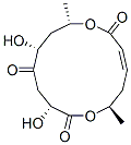 (3E,6R,9R,12R,14S)-9,12-ジヒドロキシ-6,14-ジメチル-1,7-ジオキサシクロテトラデカ-3-エン-2,8,11-トリオン 化学構造式
