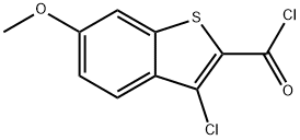 3-クロロ-6-メトキシ-1-ベンゾチオフェン-2-カルボニルクロリド 化学構造式