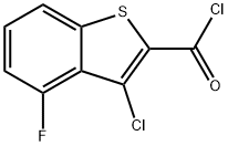 3-氯-4-氟-2-苯并噻吩甲酰氯 结构式