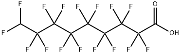 2,2,3,3,4,4,5,5,6,6,7,7,8,8,9,9-ヘキサデカフルオロノナン酸 化学構造式