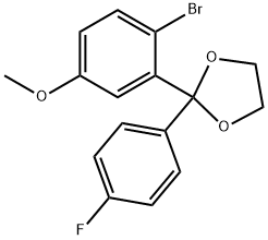2-ブロモ-4'-フルオロ-5-メトキシベンゾフェノンエチレンケタール 化学構造式