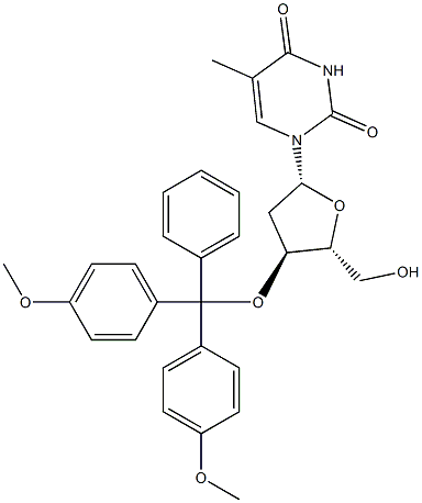 3'-O-(4,4'-dimethoxytrityl)-thymidine Structure