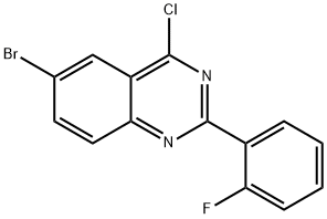 6-ブロモ-4-クロロ-2-(2-フルオロフェニル)キナゾリン 化学構造式