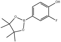 3-フルオロ-4-ヒドロキシフェニルボロン酸, ピナコールエステル 化学構造式