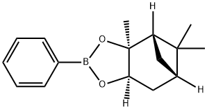 (1R,2R,6S,8R)-2,9,9-Trimethyl-4-phenyl-3,5-dioxa-4-boratricyclo[6.1.1.06]decane Struktur