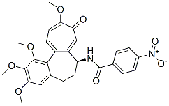 4-ニトロ-N-[(S)-5,6,7,9-テトラヒドロ-1,2,3,10-テトラメトキシ-9-オキソベンゾ[a]ヘプタレン-7-イル]ベンズアミド 化学構造式