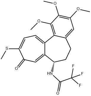 Acetamide, 2,2,2-trifluoro-N-[5,6,7,9-tetrahydro-1,2, 3-trimethoxy-10- (methylthio)-9-oxobenzo[a]heptalen-7-yl]-, (S)- Structure