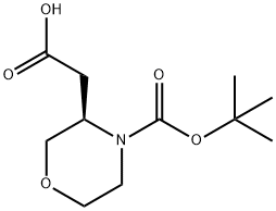 (R)-4-BOC-3-吗啉乙酸, 761460-03-1, 结构式